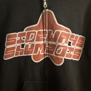 Sideways Zip Up Hoodie Bold Graphic. Comfort and Versatility Size Medium
